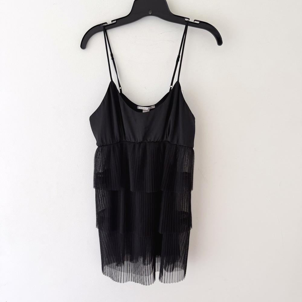 Victoria's Secret‎ Tiered Mesh Babydoll Camisole Women Large Y2K Goth Romantic